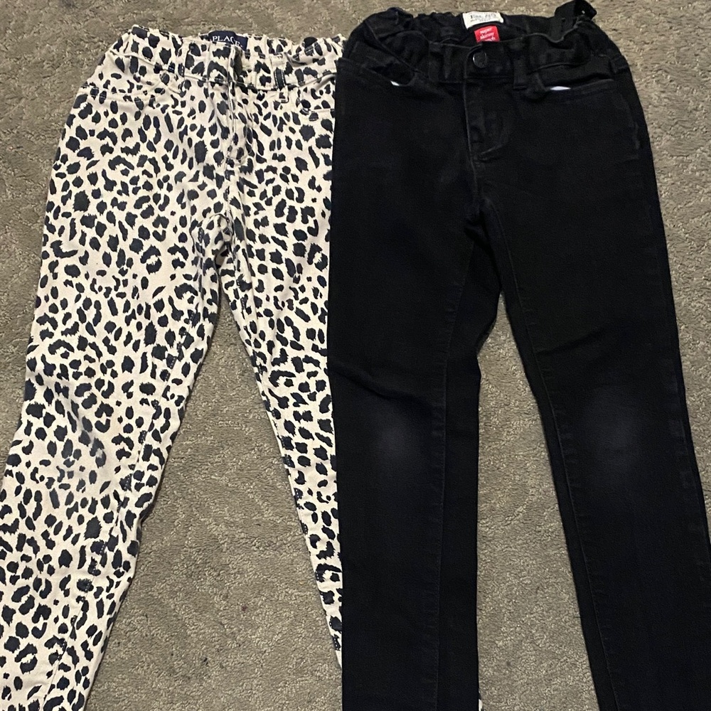 Place Kids Leopard Print and Black Jeans
